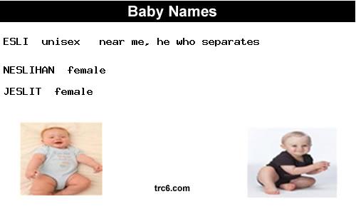 neslihan baby names